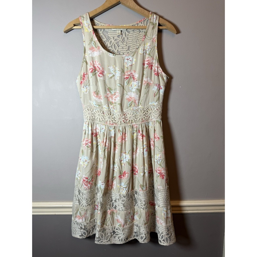 LC Lauren Conrad Sleeveless Floral Lace‎ Crochet Trim Dress Fully Lined Size 2